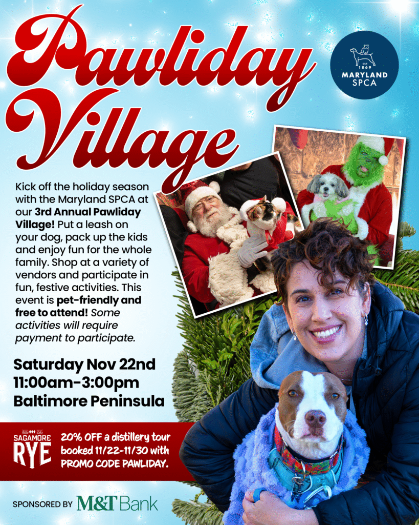 Promotional Graphic for MD SPCA's Pawliday Village event