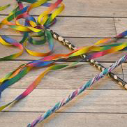Home made wand toy for shelter cat