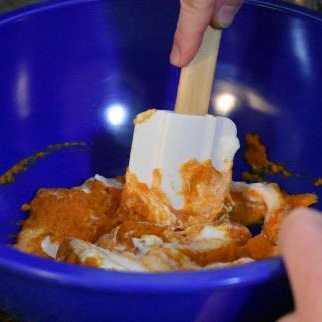 Mixing bowl with ingredients for yogurt dog treats