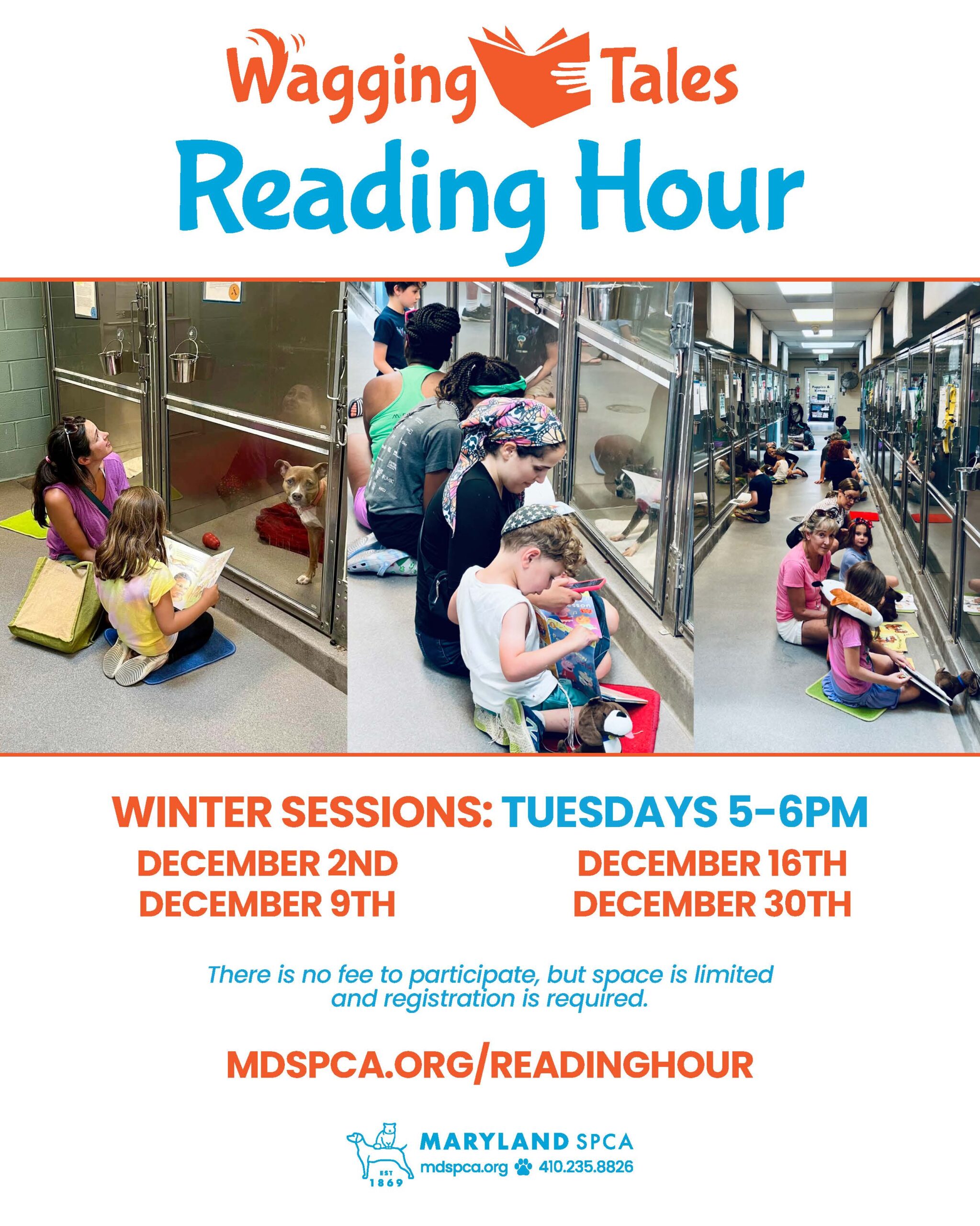 Wagging Tales Winter Session Reading Hour Flyer