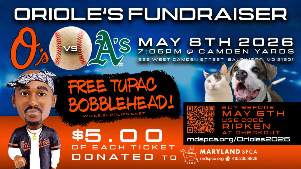 Orioles vs Athletics Fundraiser with Free Tupac Bobblehead