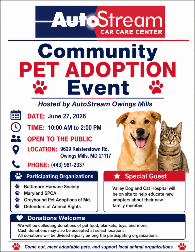 Owings Mills AutoStream Adoption Event Flyer